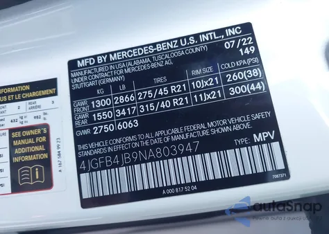 2022 Mercedes-Benz Gle 350 from USA, damaged, VIN 4JGFB4JB9NA803947